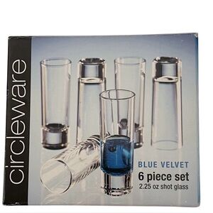 New Shot Glass Set/6 Clear Glass Mini Dessert/Appetizer/Cocktail Entertaining